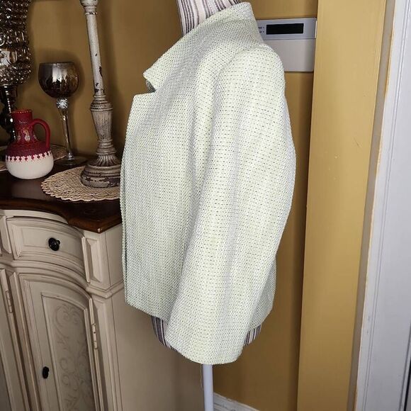 Vintage Nipon boutique light green textured open blazer womens size 12 - Picture 3 of 4